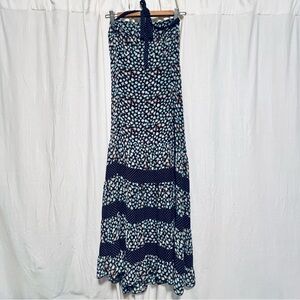 Summer Halter Long Dress: Polka Dots & Flowers